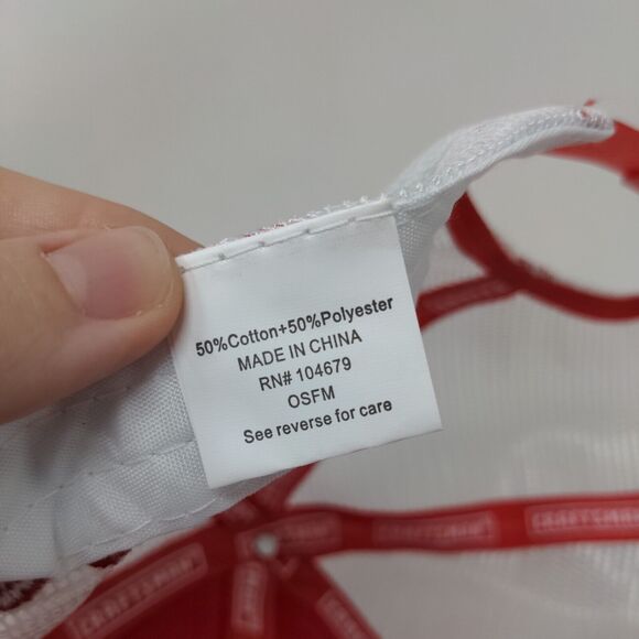 Craftsman ACE Snapback Mesh Back Trucker Hat Red OSFM Embroidered Colorblock - Picture 7 of 7